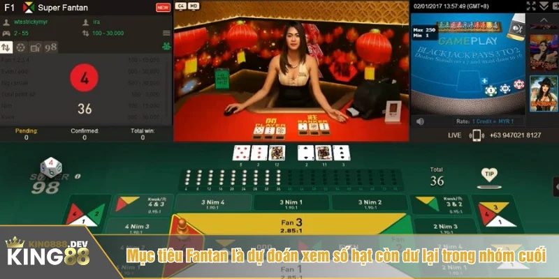 Mục tiêu Fantan là dự đoán xem số hạt còn dư lại trong nhóm cuối